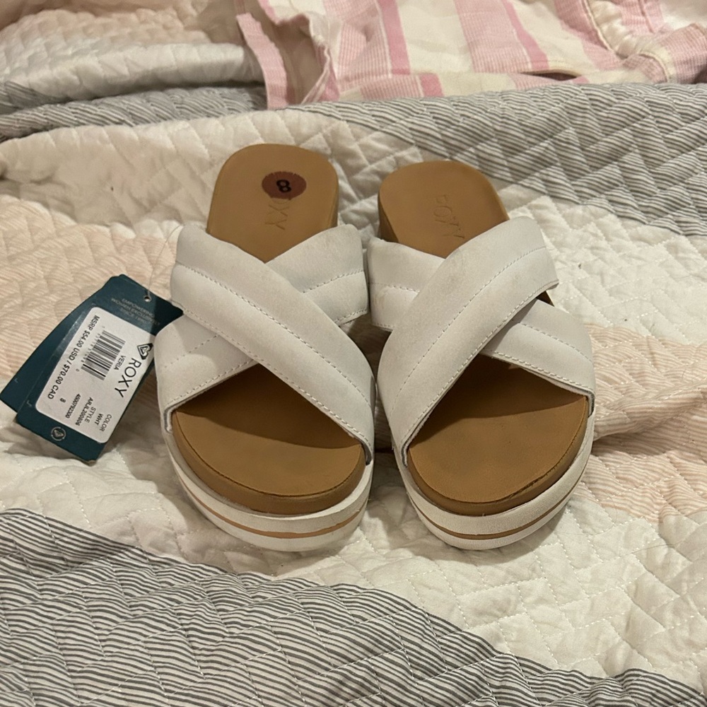 White Crisscross Sandals